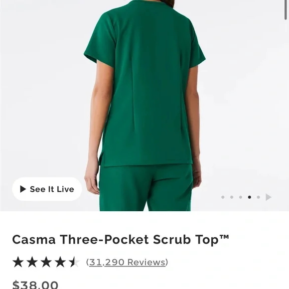 Figs Hunter green scrub top - Picture 2 of 6